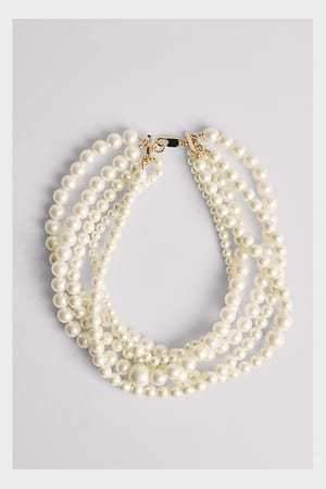 White Layered Pearl Necklace