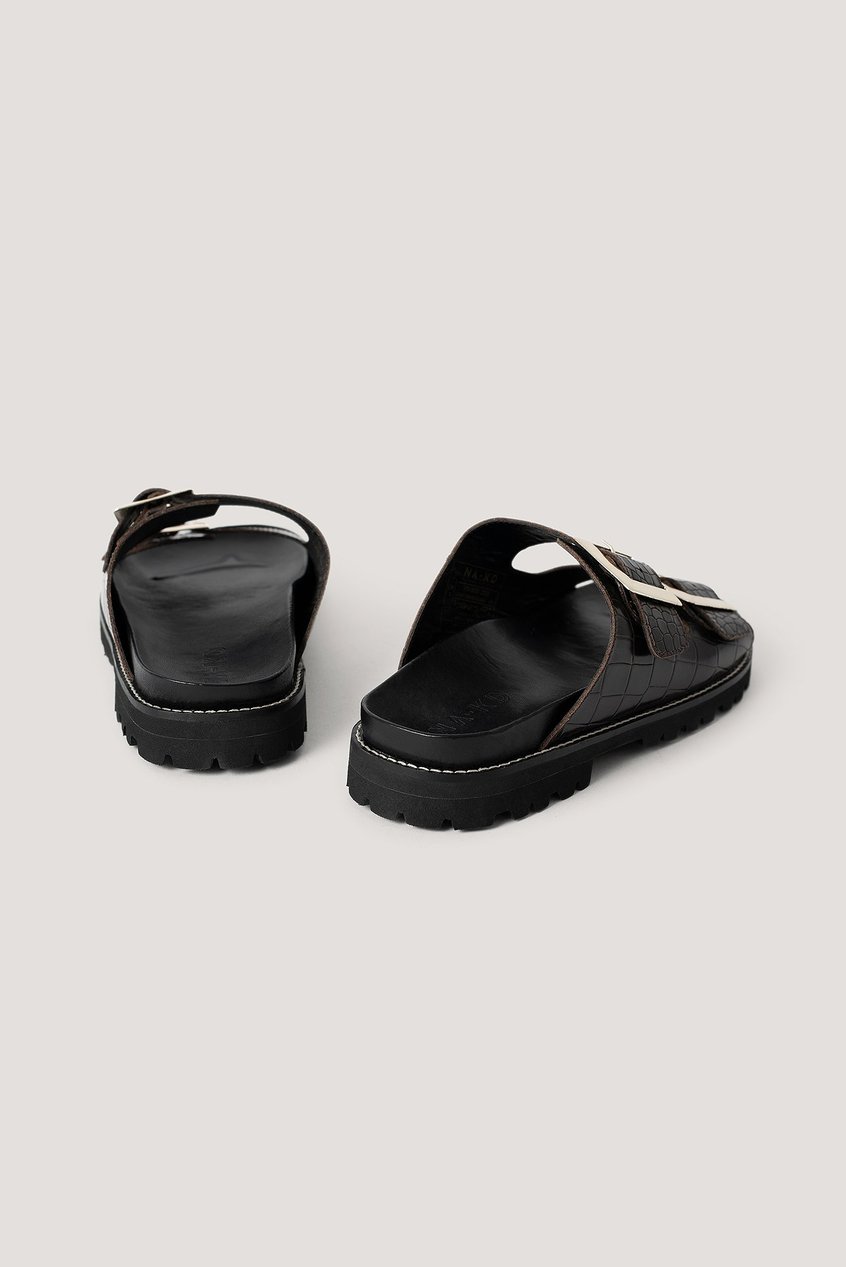 Chaussures Slip on et tongs | Sandales En Cuir À Grosses Boucles - YZ58471