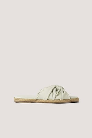 Offwhite Leather Multi Knot Slippers