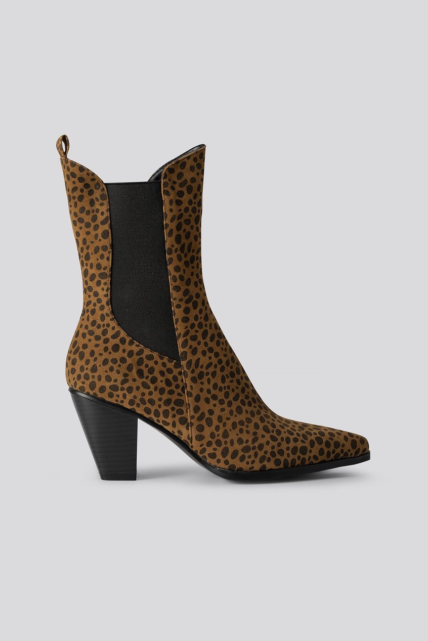 Schuhe Stiefel mit Absatz | Leo Elastic Detail Calf Boots - LP17854