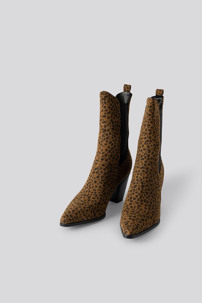 Schuhe Stiefel mit Absatz | Leo Elastic Detail Calf Boots - LP17854