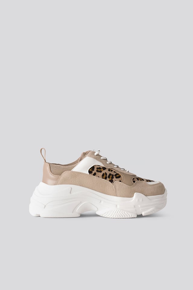 Chunky Joggesko Nude Leopard Suede