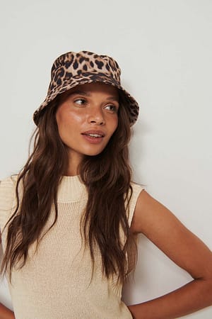 Leopard Ekologiczny kapelusz typu bucket w panterkę
