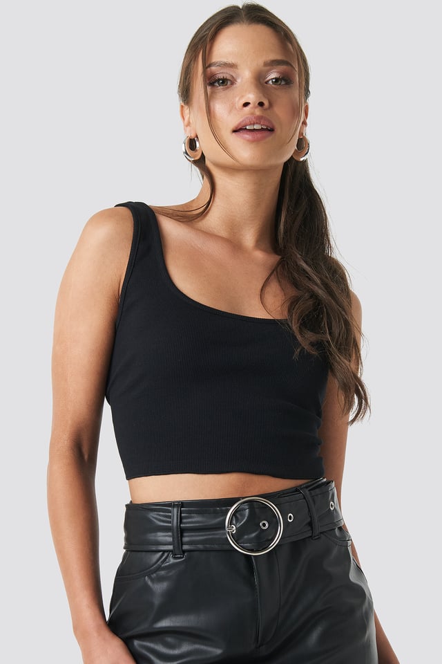 Lettuce Hem Cami Top Black