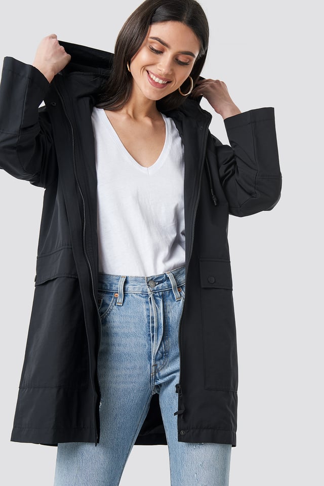 Lightweight Hooded Parka Black