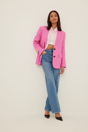 Linen Blazer Pink | NA-KD