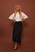 Linen Blend Midi Wrap Skirt