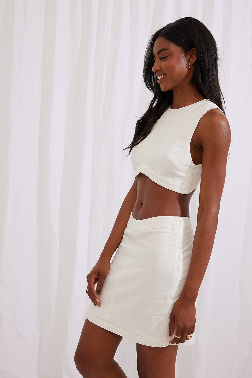 Röcke Premiumqualität | Linen Blend Mini Skirt - HD57163