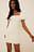 Linen Lacing Front Balloon Sleeve Mini Dress