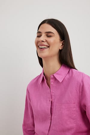 Linen Shirt Pink | NA-KD