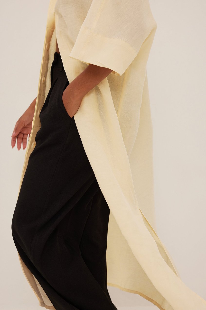 Robes Robes de plage | Robe chemise en lin - NA80677