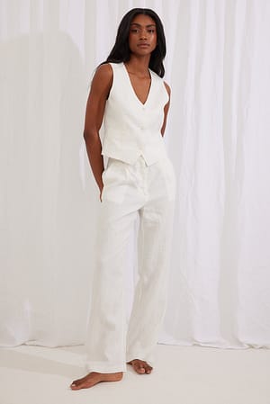 White Linen Suit Trousers