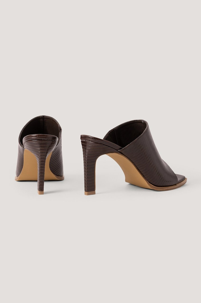 Chaussures Sandales | Mules À Bout Carré Lézard - LK38934