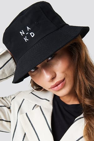 Black NA-KD Logo Bucket Hat