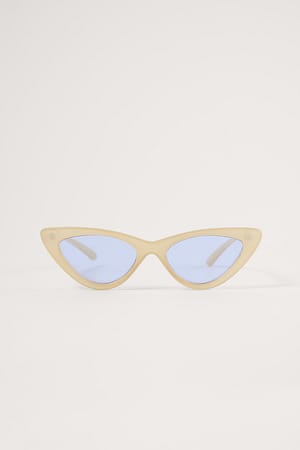 Blue/Yellow Long Edge Cateye Sunglasses