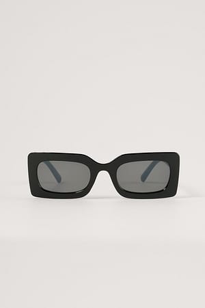 Black Rektangulære Solbriller