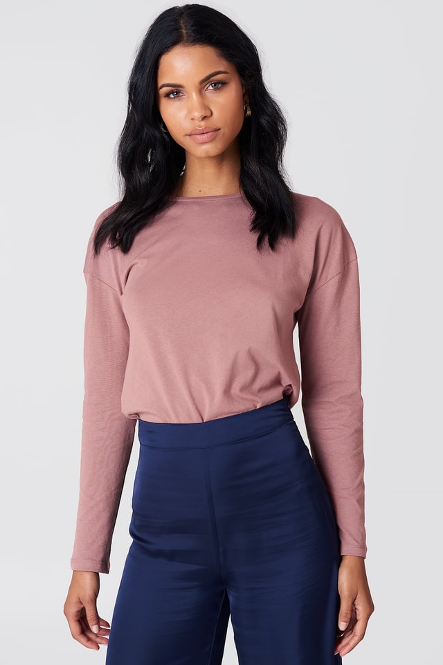 Long Sleeve Basic Top Dusty Dark Pink