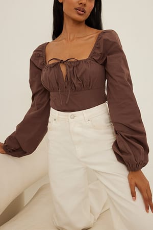 Brown Bluse med lange ermer