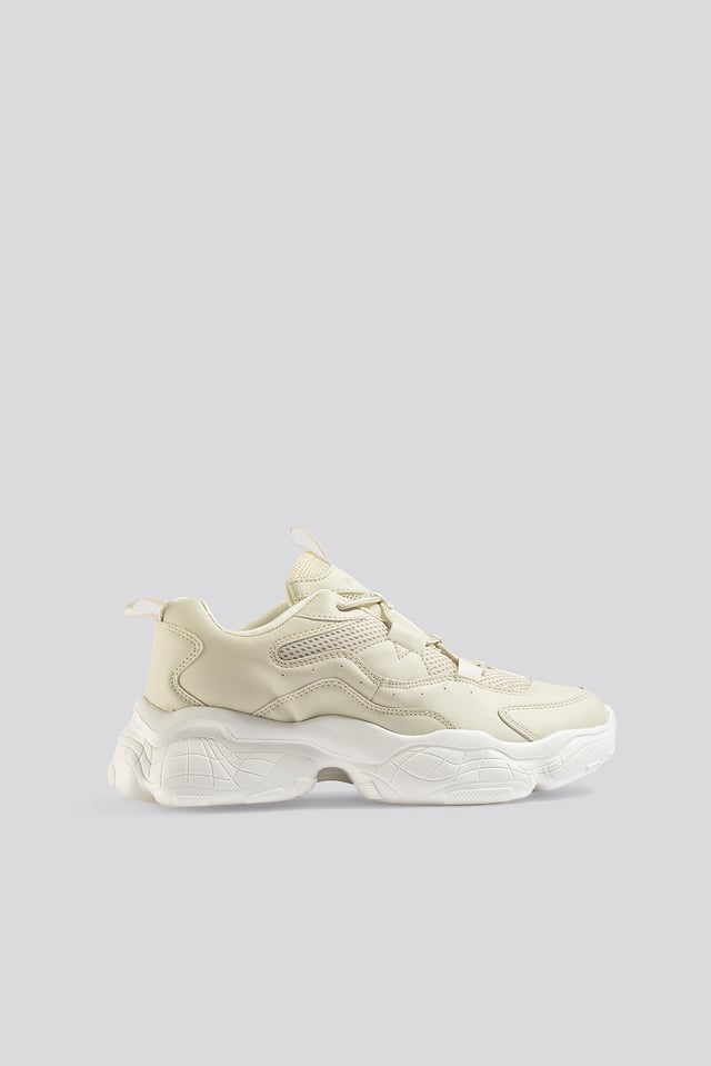 Loop Lacing Structured Trainers Nude