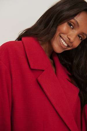 Red Loose Fit Coat