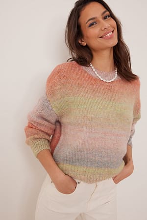 Multi Stripe Loose Fit Knitted Sweater