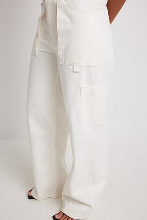 Offwhite Pantaloni cargo in cotone a vita bassa