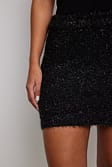 Black Lurex Knitted Mini Skirt