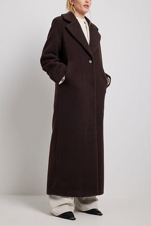 Brown NA-KD Trend Maxi Coat