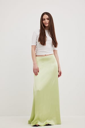 Maxi Satin Skirt Outfit