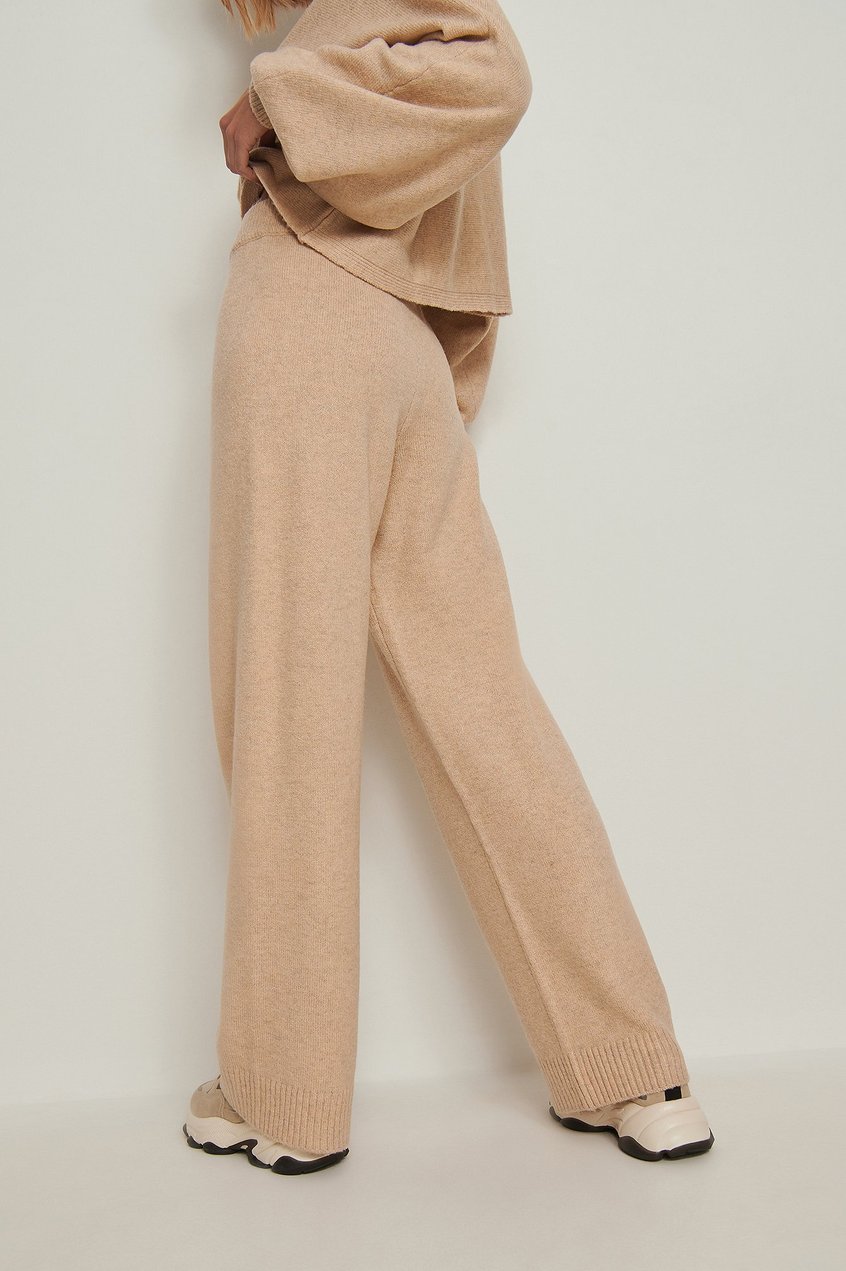 Pantalones Loungewear | Pantalón melange ancho de punto - OF37030
