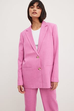 Pink Melange-Blazer mit normaler Passform