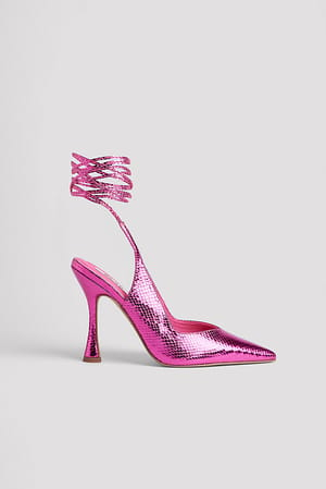 Pink Metallic Scarpe décolleté con tacco metallico a rocchetto