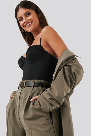 Black Micro Lace Bodysuit