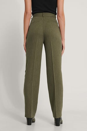 Mid Rise Creased Suit Pants Green | NA-KD
