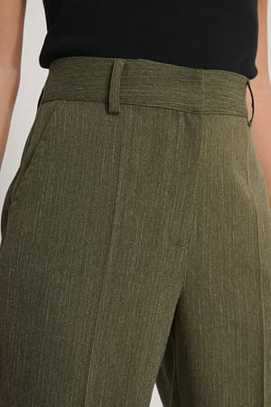 Mid Rise Creased Suit Pants Green | NA-KD