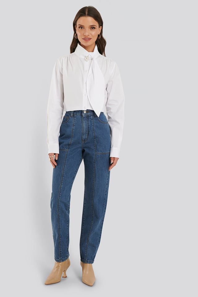 Farkut Keskikorkealla Vyötäröllä Mid Blue