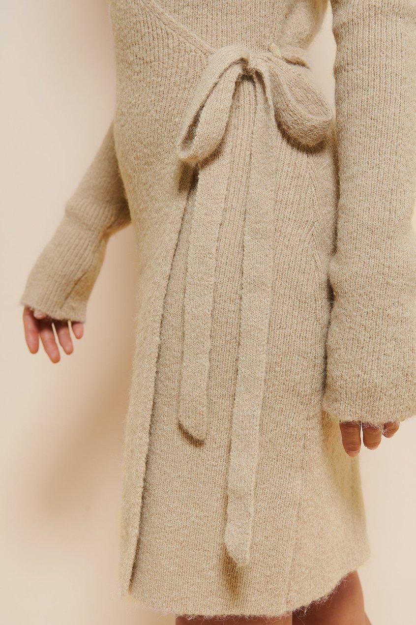 Vestidos Vestidos de punto | Fuzzy Knitted Wrap Mini Dress - PC44556