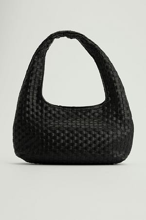 Black Mini Braided Shoulder Bag