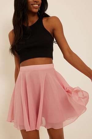 Dusty Pink Mini Chiffon Skirt