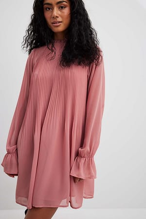 Mini-jurk plooien Roze | NA-KD