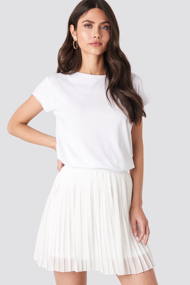 Mini Pleated Skirt Off White
