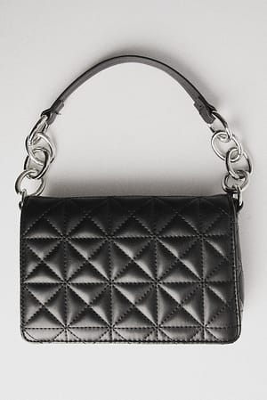 Black Mini Quilted Chunky Chain Bag