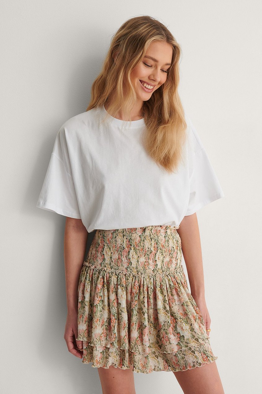 Faldas Summer Skirts | Mini Structured Smocked Skirt - NF89388