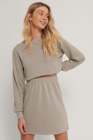 Grey Mini Sweat Skirt