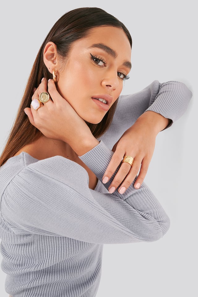 Mixed Stone Rings Gold
