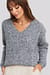 Multi Color V-neck Knitted Sweater