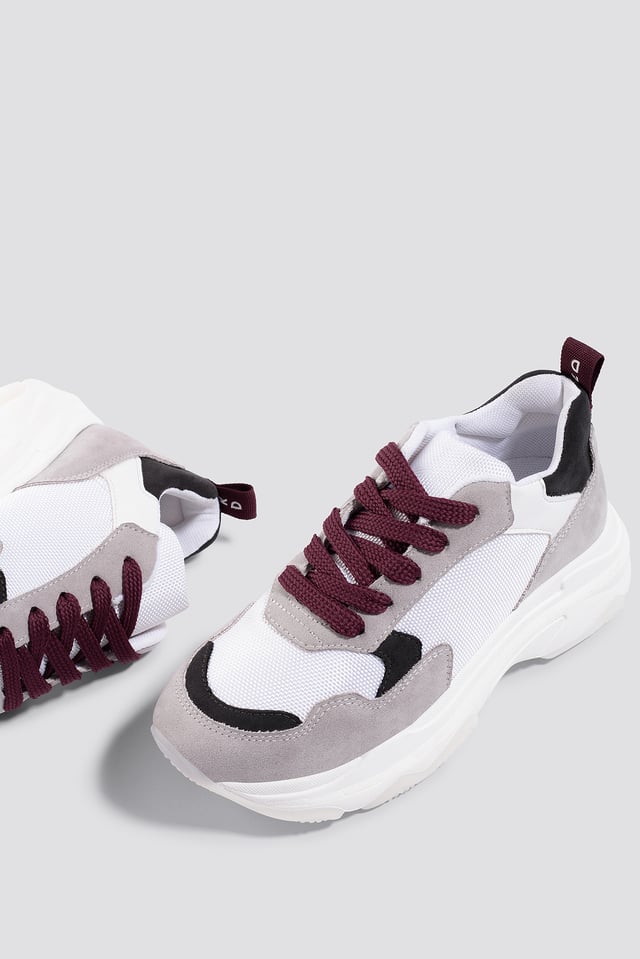 NA-KD Chunky Trainers White/Red