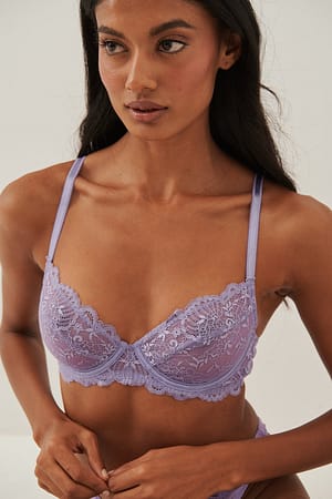 Violet Classic Unlined Lace Wire Bra