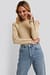 Buttoned Sleeve Ribbed Top