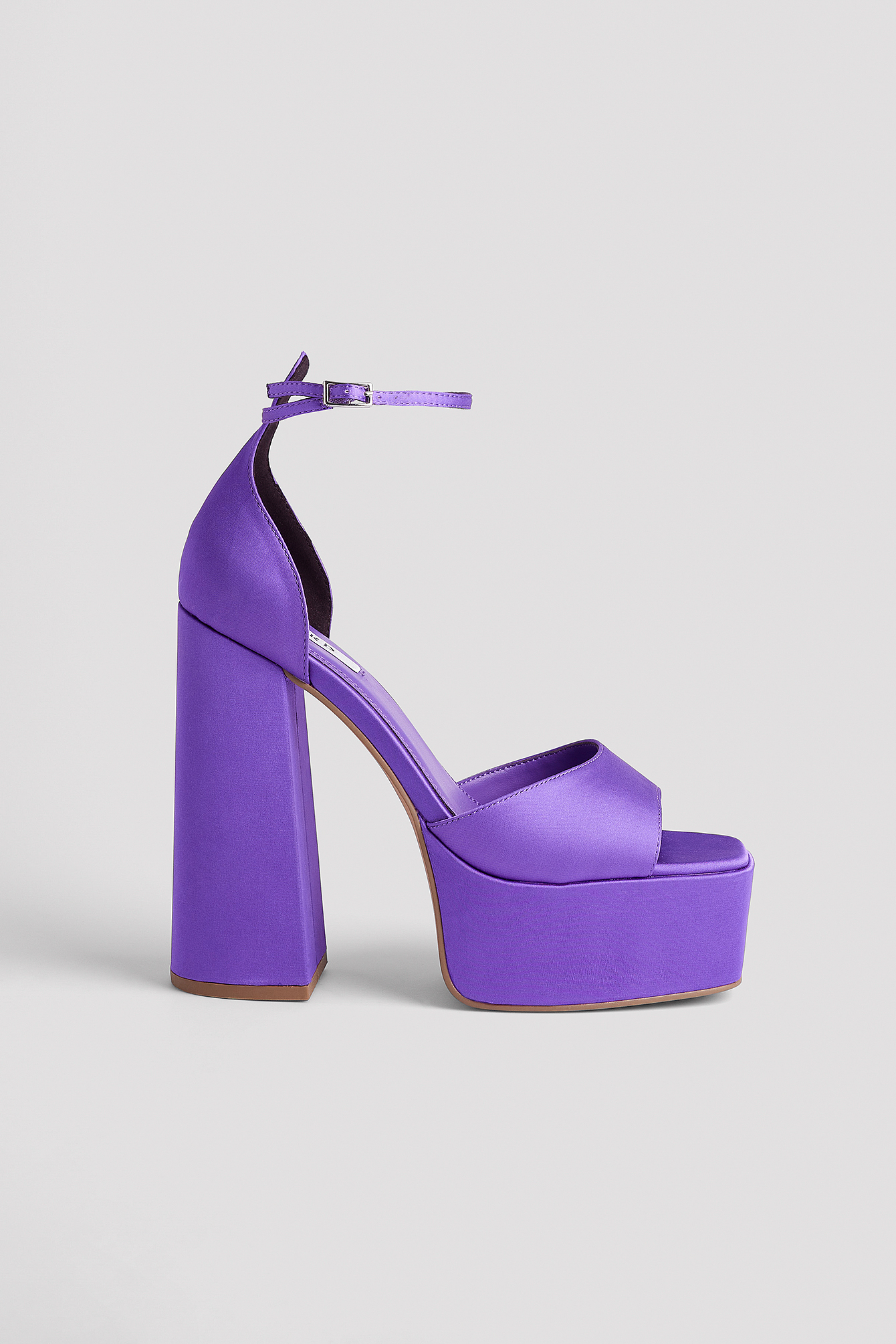 purple open toe shoes